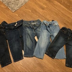 Mixed sizes and brands toddler jeans/pants 14 total